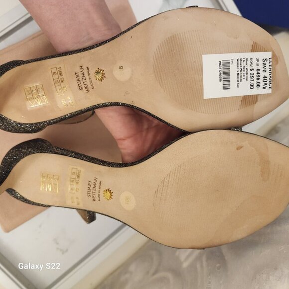 Stuart Weitzman Nudistcurve 75 Pyrite Glittery Sandals made in Spain 10B NIB - Picture 8 of 13